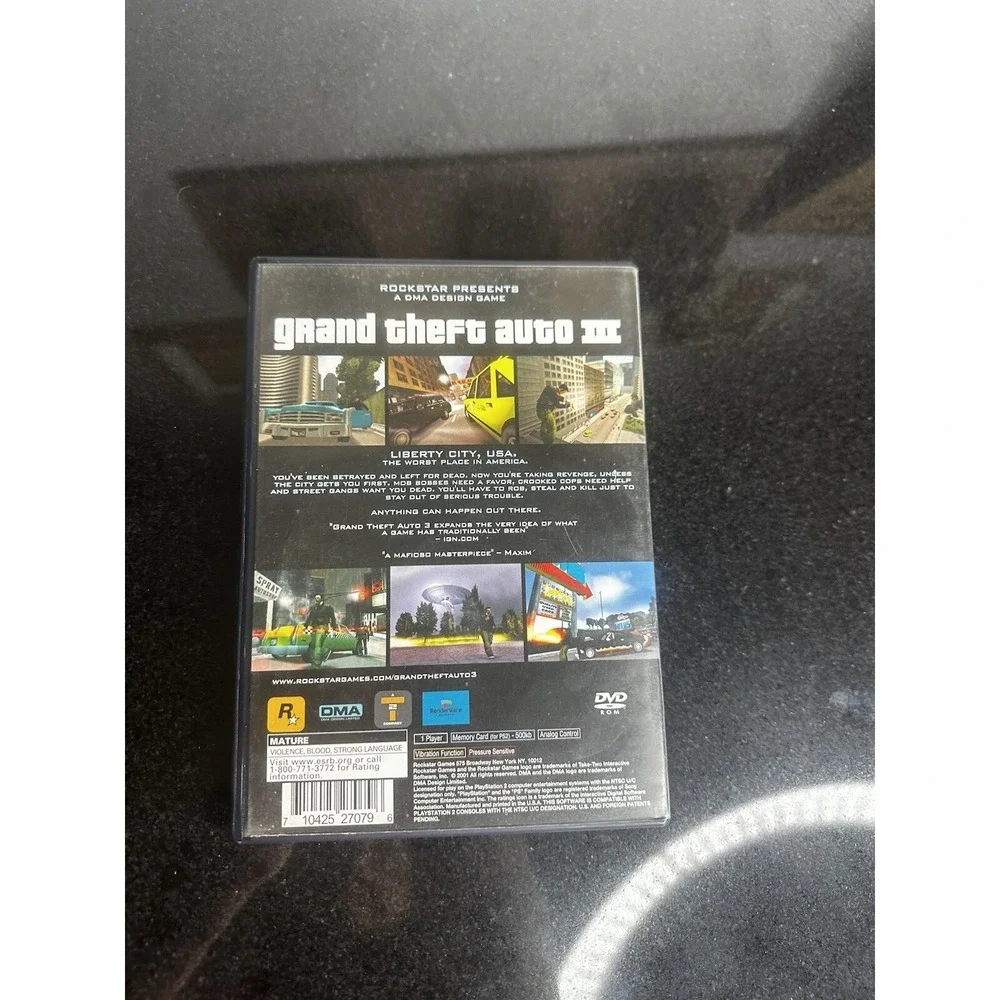 Grand Theft Auto III GTA 3 PS2 PlayStation 2 AUTHENTIC CASE & MANUAL